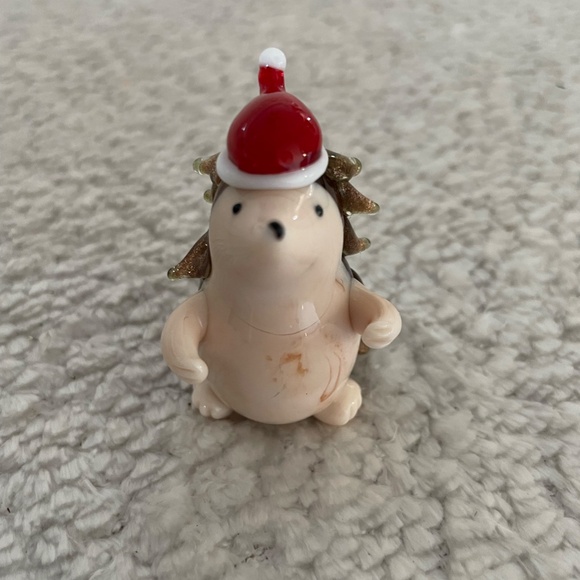SET OF 2 PIER 1 IMPORTS TINY BLOWN GLASS CHRISTMAS HEDGEHOG DECOR NWTSET OF 2 - Picture 12 of 16